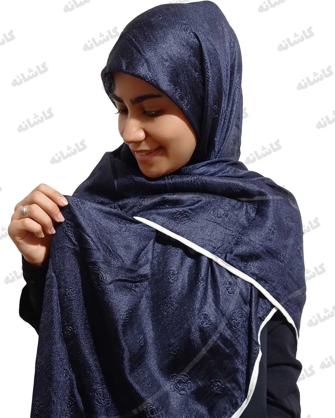 فروشگاه شال و روسری کاشانه | روسری سرمه ای شیک مجلسی