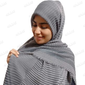 روسری پلیسه ای طوسی تیره