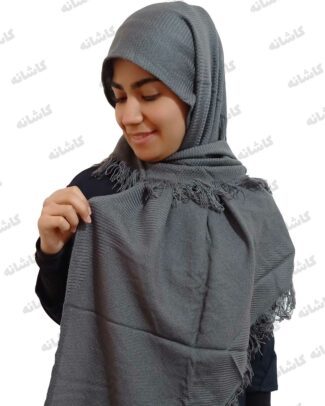 روسری بافت سه گوش طوسی