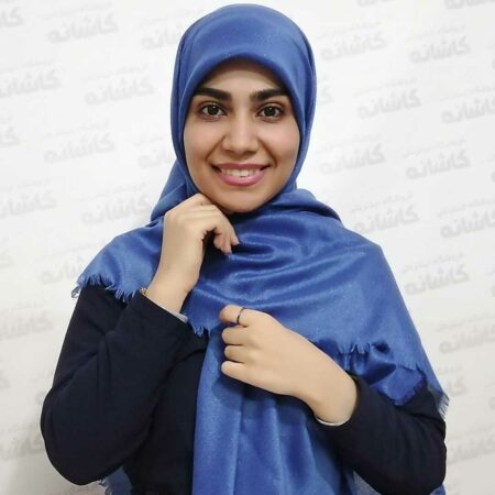 روسری لمه آبی کاربنی
