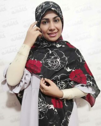 روسری نخی طرح دار