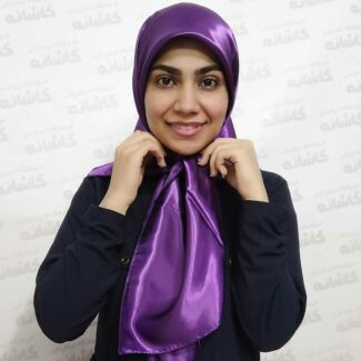روسری ساتن ساده بنفش