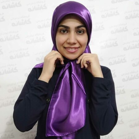 روسری ساتن ساده بنفش