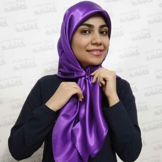 روسری ساتن بنفش شیک و لاکچری