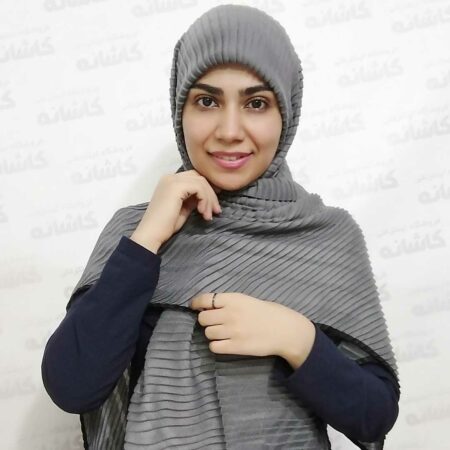 روسری پلیسه طوسی