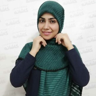 روسری پلیسه سبز یشمی