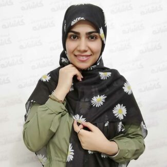 روسری طرح بابونه مشکی