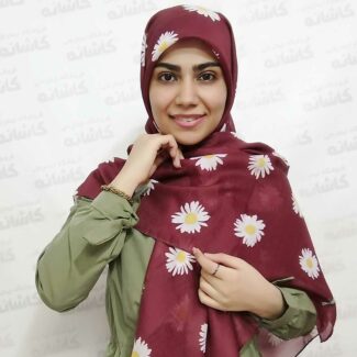 روسری بابونه زرشکی