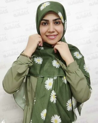 روسری بابونه سبز
