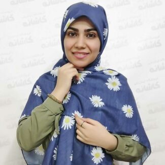روسری بابونه آبی کاربنی