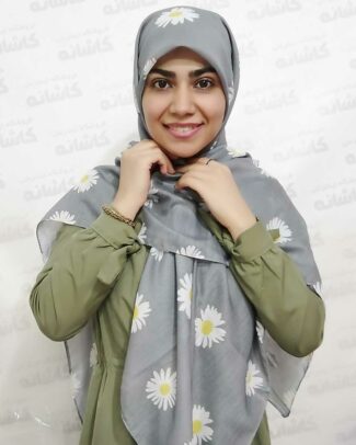 روسری بابونه طوسی