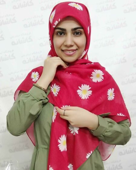 روسری بابونه قرمز