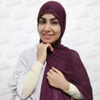شال الیاف هنرمندی بادمجانی