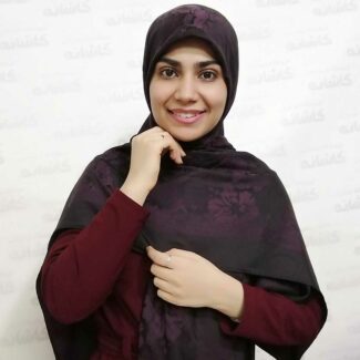 روسری بامبو ژاکارد بنفش