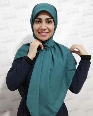 روسری کرپ حریر سبز کله غازی