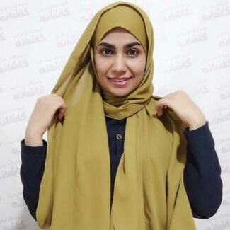 هدشال ساده سبز خردلی