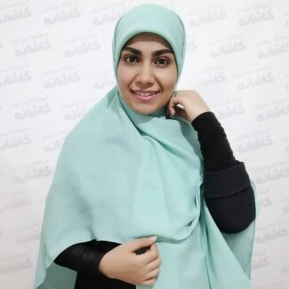 روسری کرپ سبز فیروزه ای