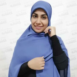 روسری کرپ حریر آبی
