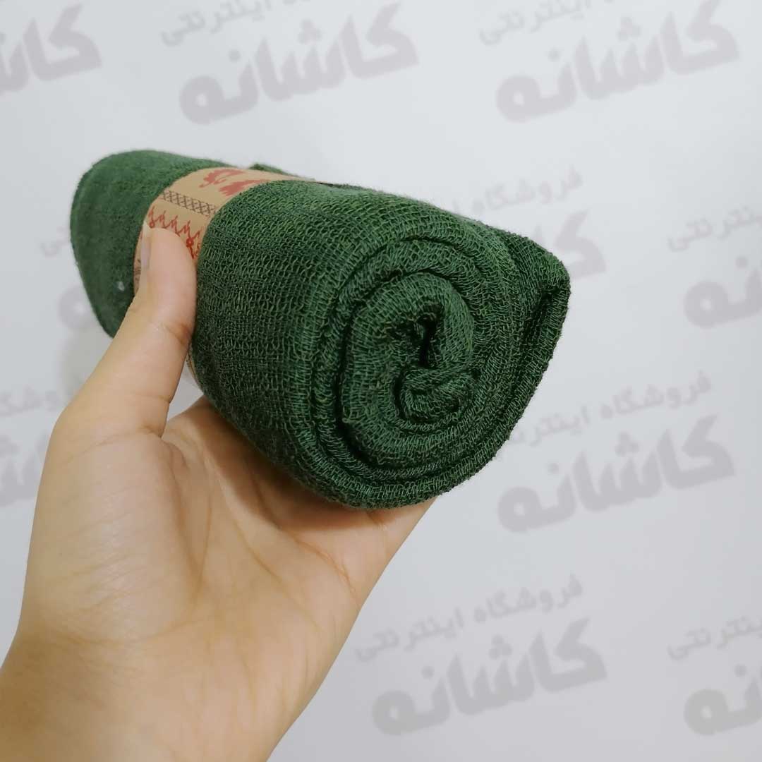 فروشگاه شال و روسری کاشانه | شال الیاف هنرمندی سبز تیره