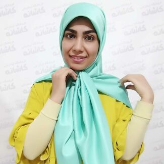 روسری ساتن سبز آدامسی
