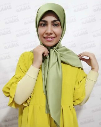 روسری ساتن سبز سدری