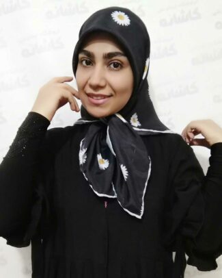 روسری مینی اسکارف بابونه مشکی