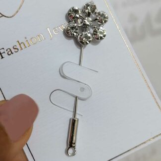 سوزن روسری حجاب نقره ای