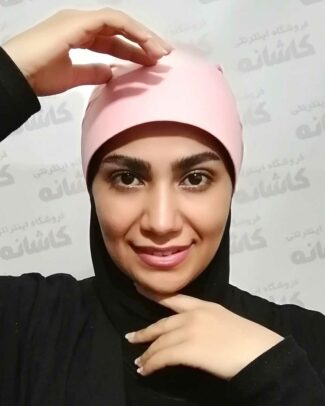 کلاه طلقی حجاب صورتی