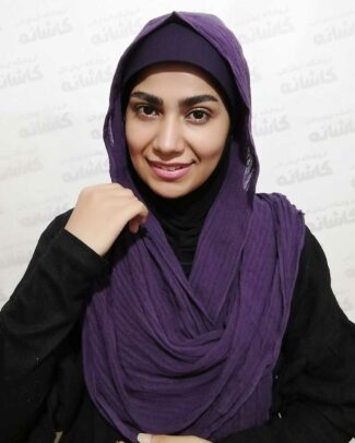 کلاه حجاب طلق دار بنفش کاشانه