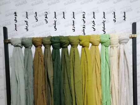 شال الیاف طبیعی منگوله دار طیف سبز