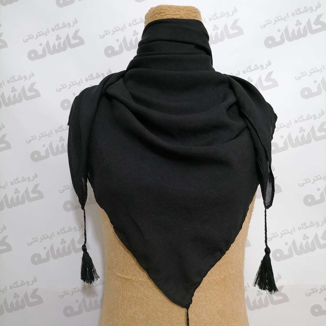 فروشگاه شال و روسری کاشانه | روسری مشکی منگوله دار