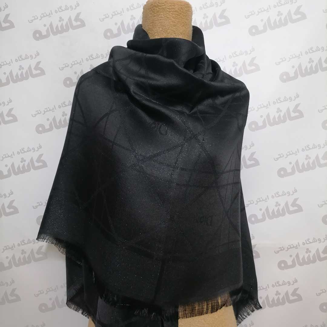 فروشگاه شال و روسری کاشانه | روسری مشکی طرح دیور