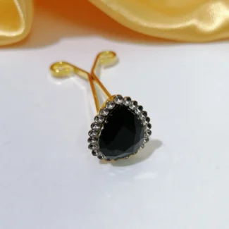 گیره دوشاخه نگین دار مشکی