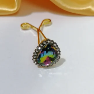 گیره دوشاخه نگین دار شبرنگی