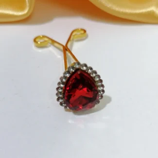 گیره دوشاخه نگین دار زرشکی