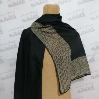 روسری ژاکارد حاشیه دار مشکی