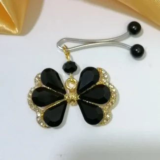گیره روسری نگین کریستالی مجلسی مشکی