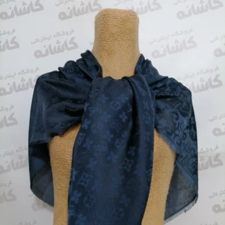 روسری ژاکارد سرمه ای دو رو