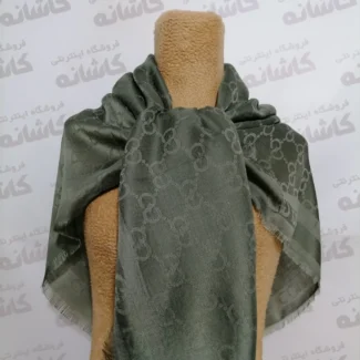 روسری ژاکارد سبز کبریتی