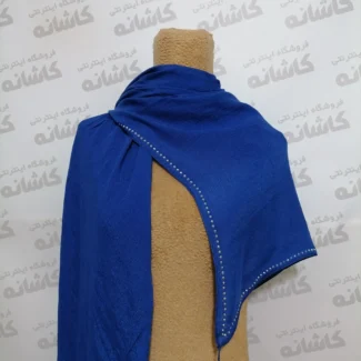 روسری نخی اسلپ نگینی آبی کاربنی