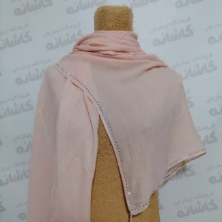 روسری نخی اسلپ نگینی گلبهی