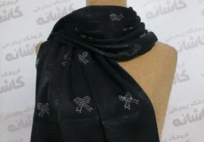 شال مجلسی نگین کوب مشکی