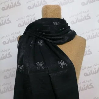 شال مجلسی نگین کوب مشکی