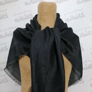 روسری نخ ابریشم ژاکارد مشکی
