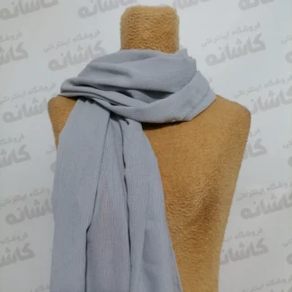 شال ساده کریشه طوسی روشن