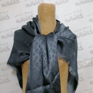 روسری ابریشم ژاکارد لمه وارداتی سرمه ای