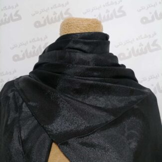 روسری ابریشم شاین دار وارداتی مشکی مجلسی