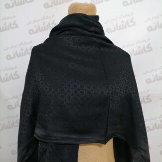 روسری نخ ابریشم ژاکارد مشکی