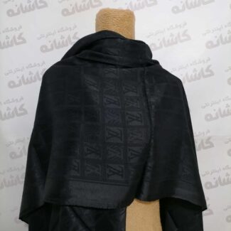 روسری نخ ابریشم ژاکارد مشکی