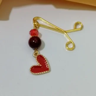 گیره روسری دو شاخه آویز قلبی